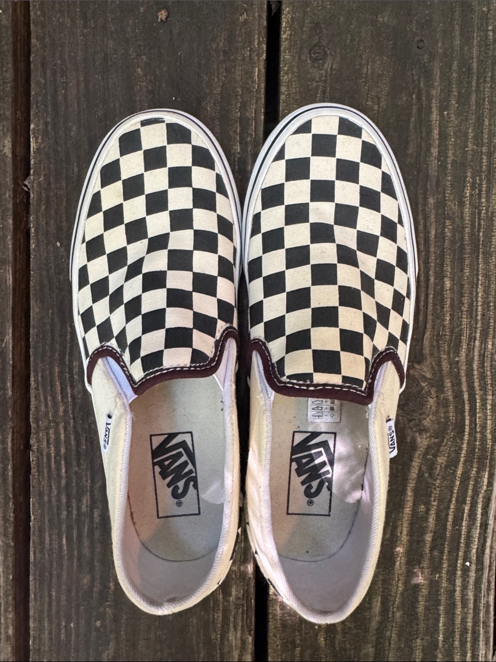 Vans Checkerboard Slip-On Sneakers - Black & White